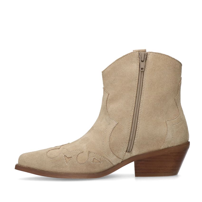 Beige suède cowboy laarzen