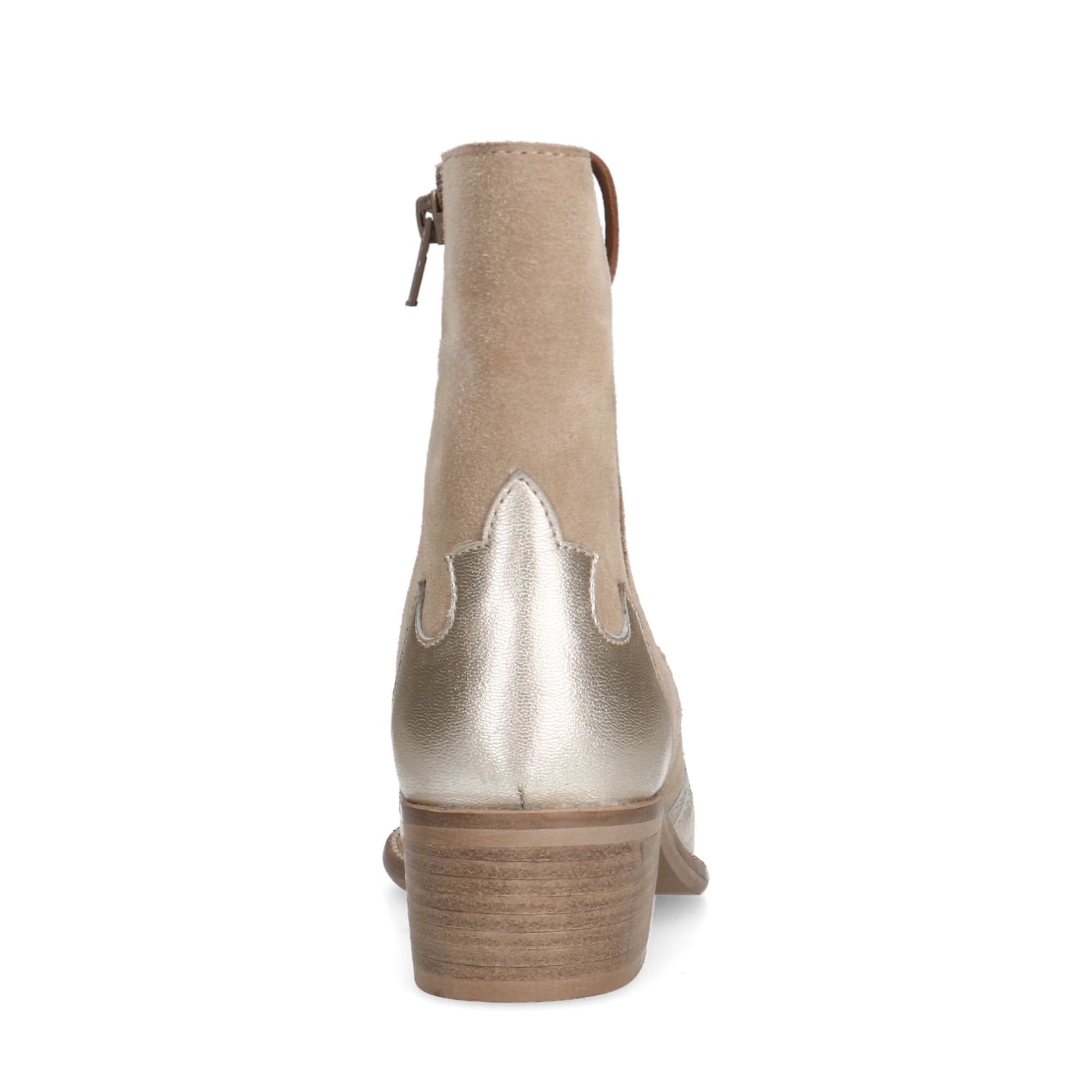 Beige suède metallic cowboy laarzen