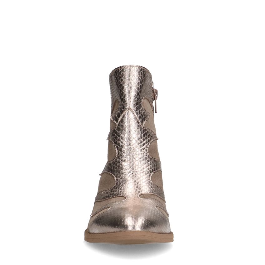 Taupe suède cowboylaarzen met metallic details