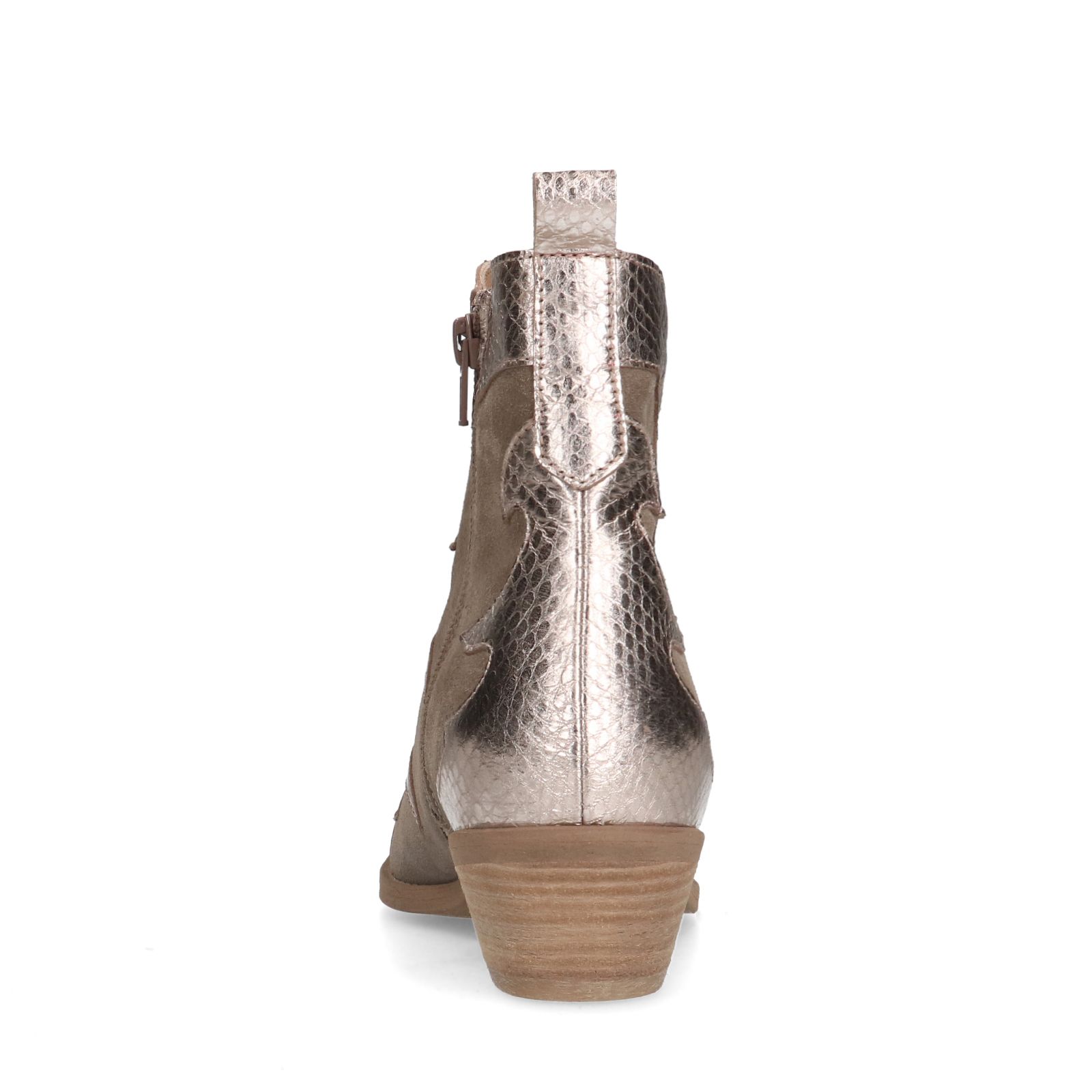 Taupe suède cowboylaarzen met metallic details