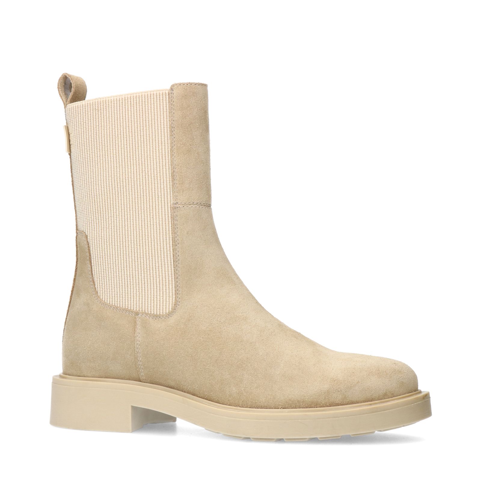 Beige suède chelsea boots