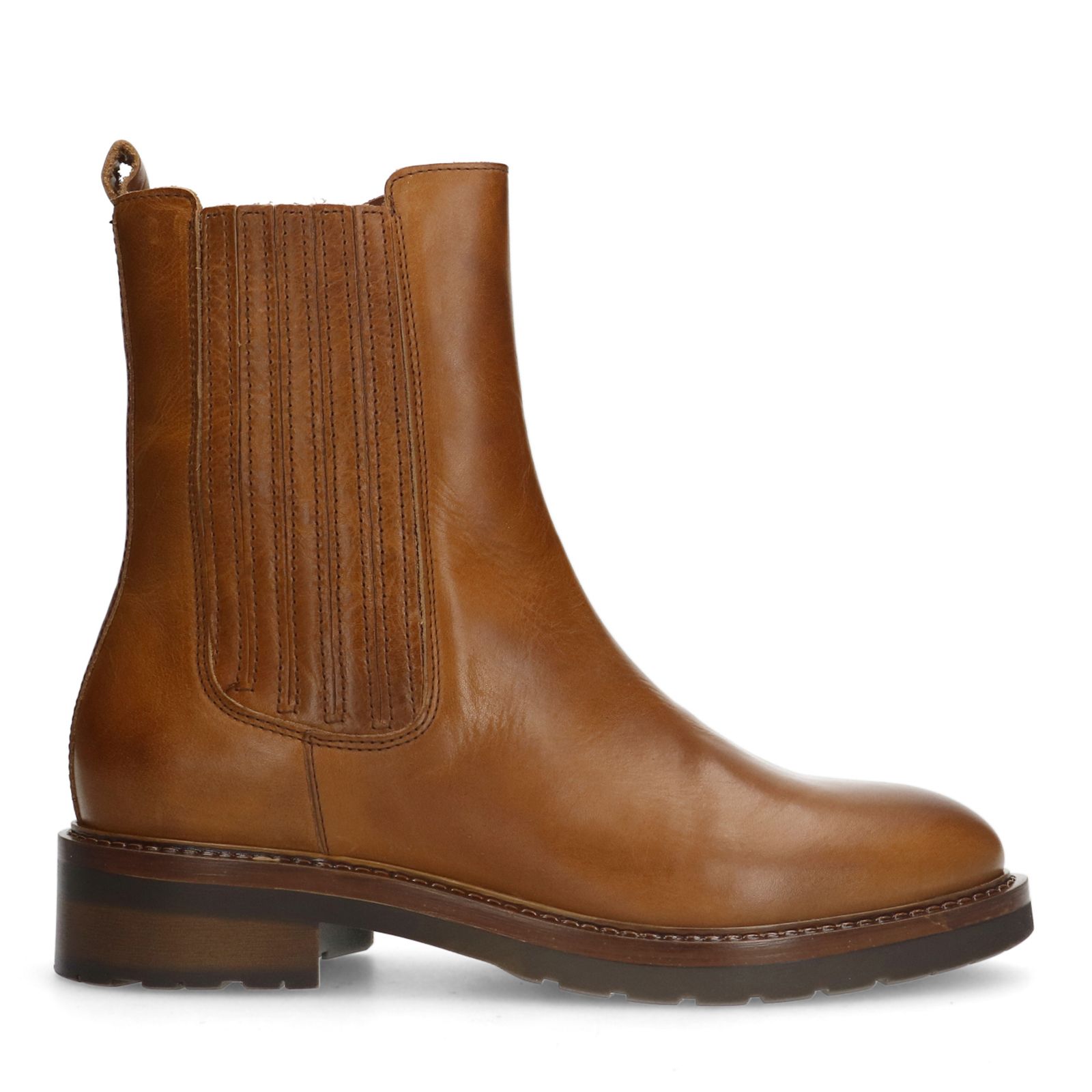 Cognac leren chelsea boots
