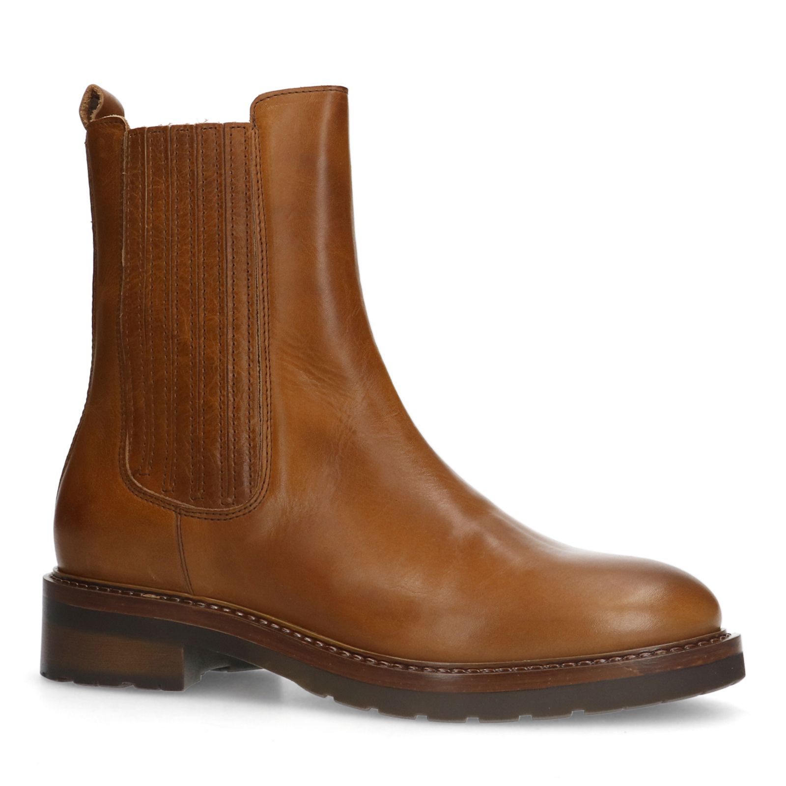 Cognac leren chelsea boots
