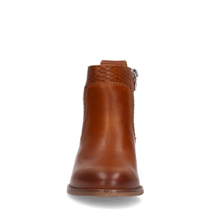 Cognacfarbene Lederstiefeletten