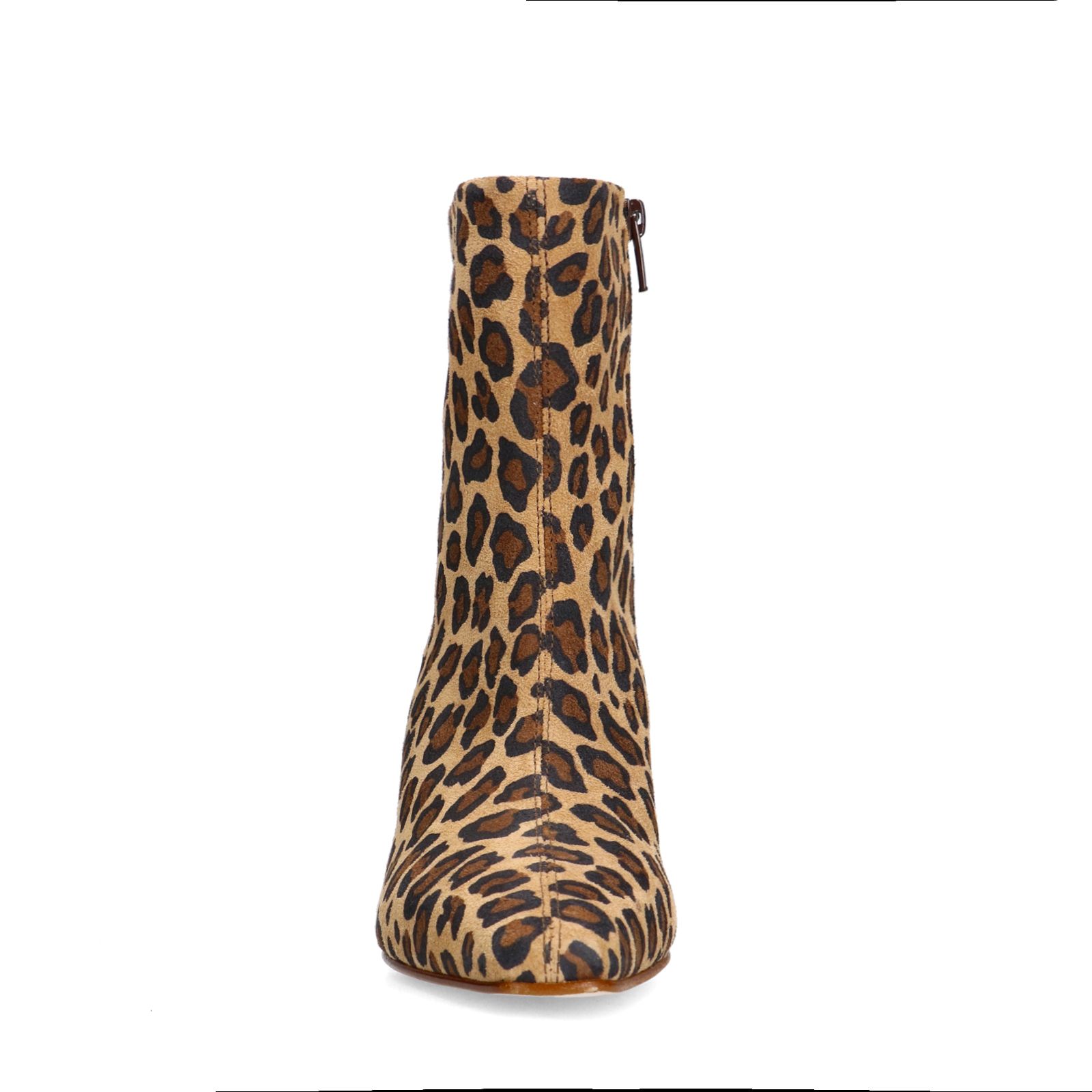 Suède leopard enkellaarsjes met hak