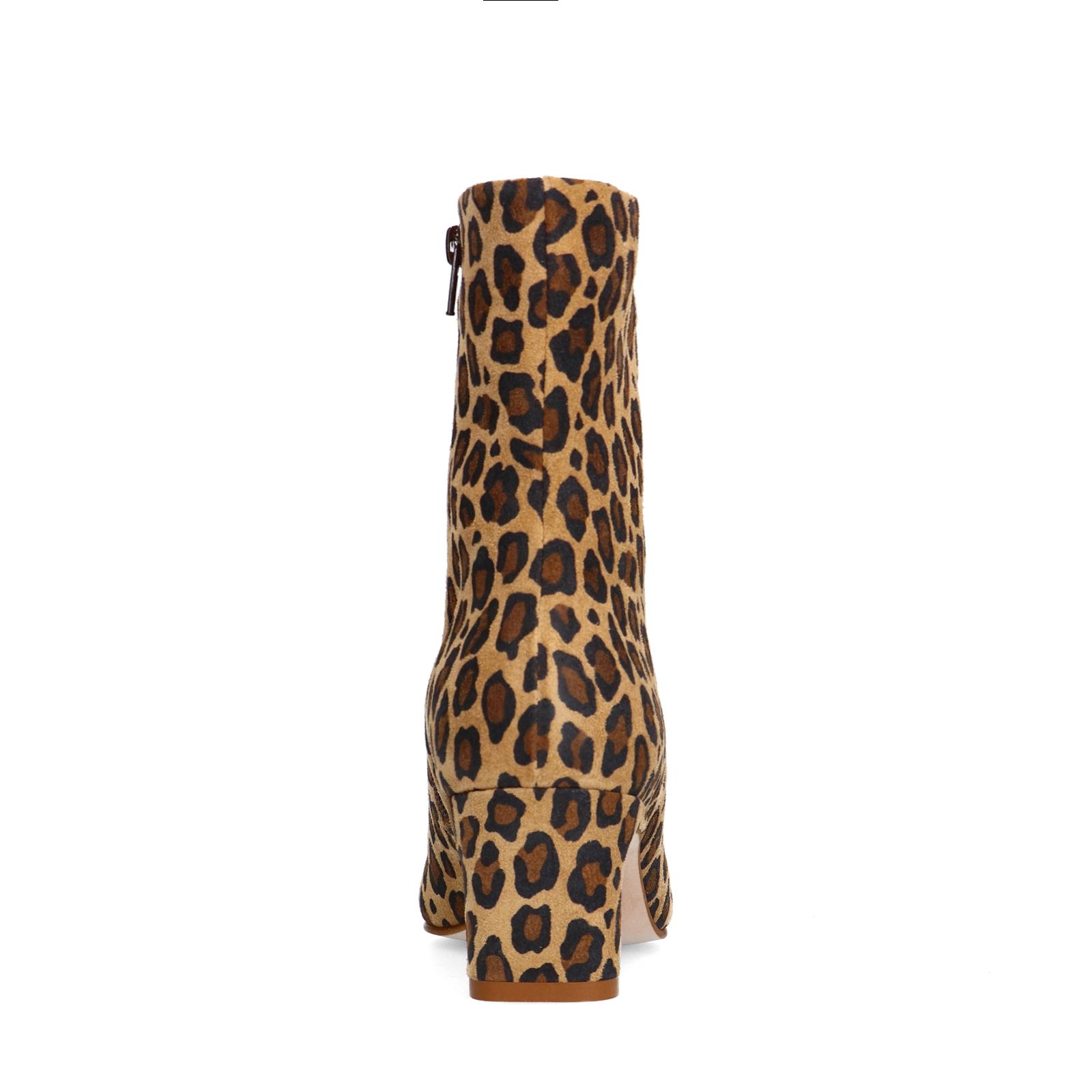 Suède leopard enkellaarsjes met hak