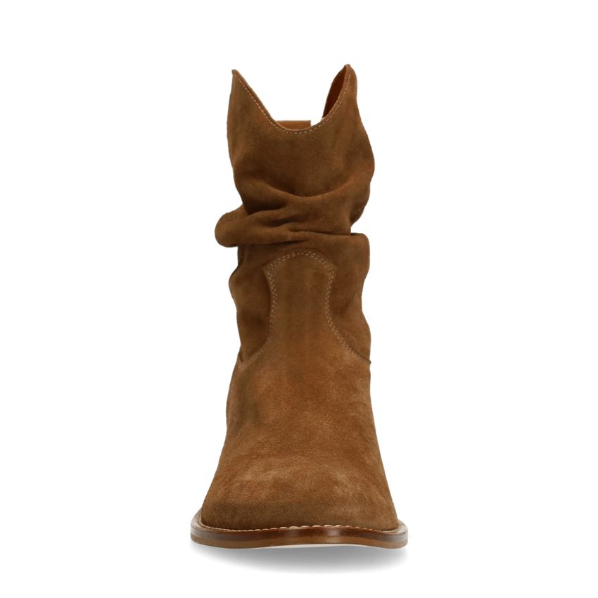 Beige suède enkellaarsjes