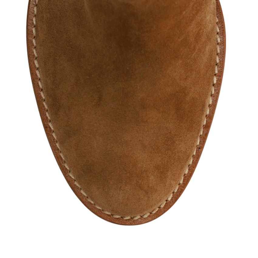 Beige suède enkellaarsjes