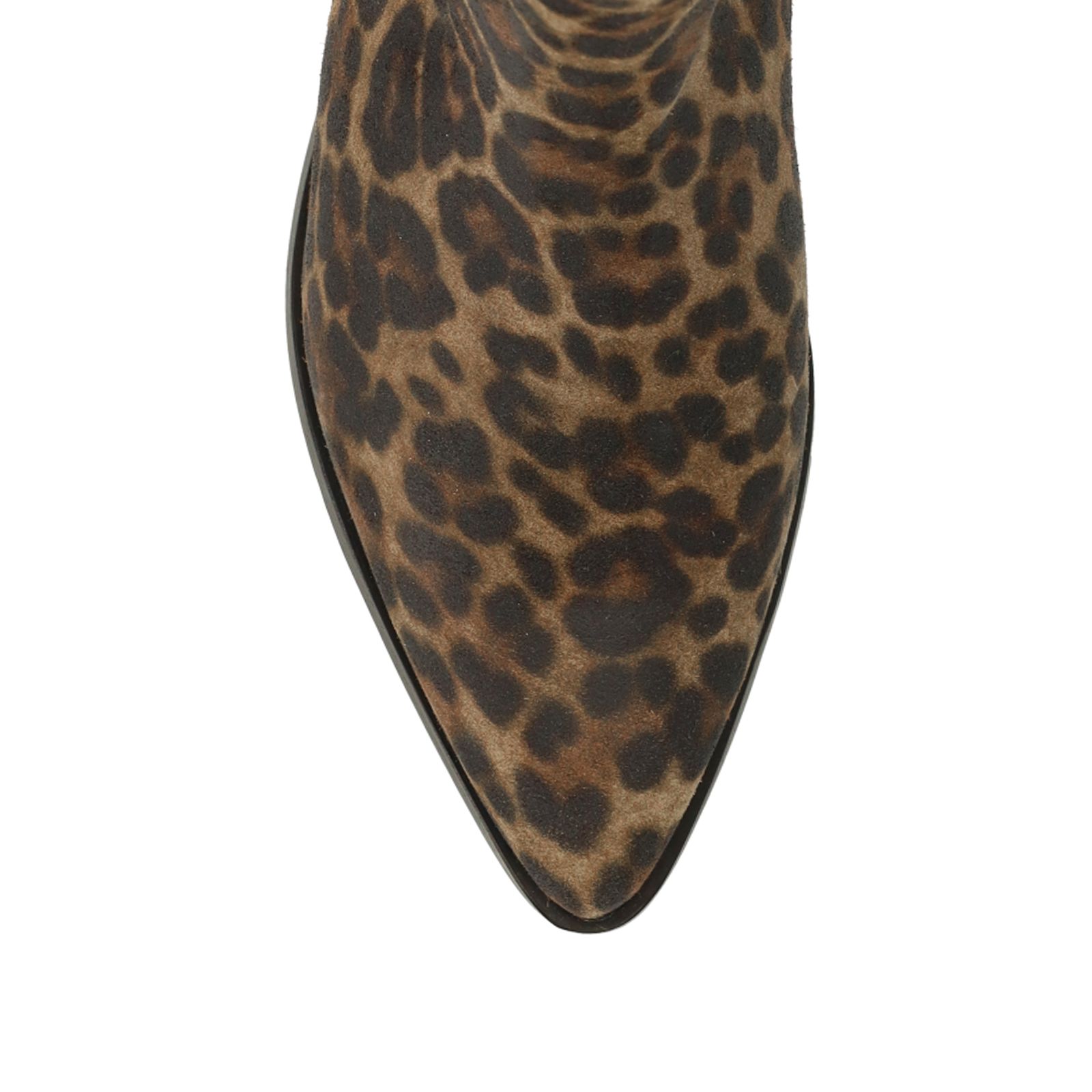 Leopard suède enkellaarsjes
