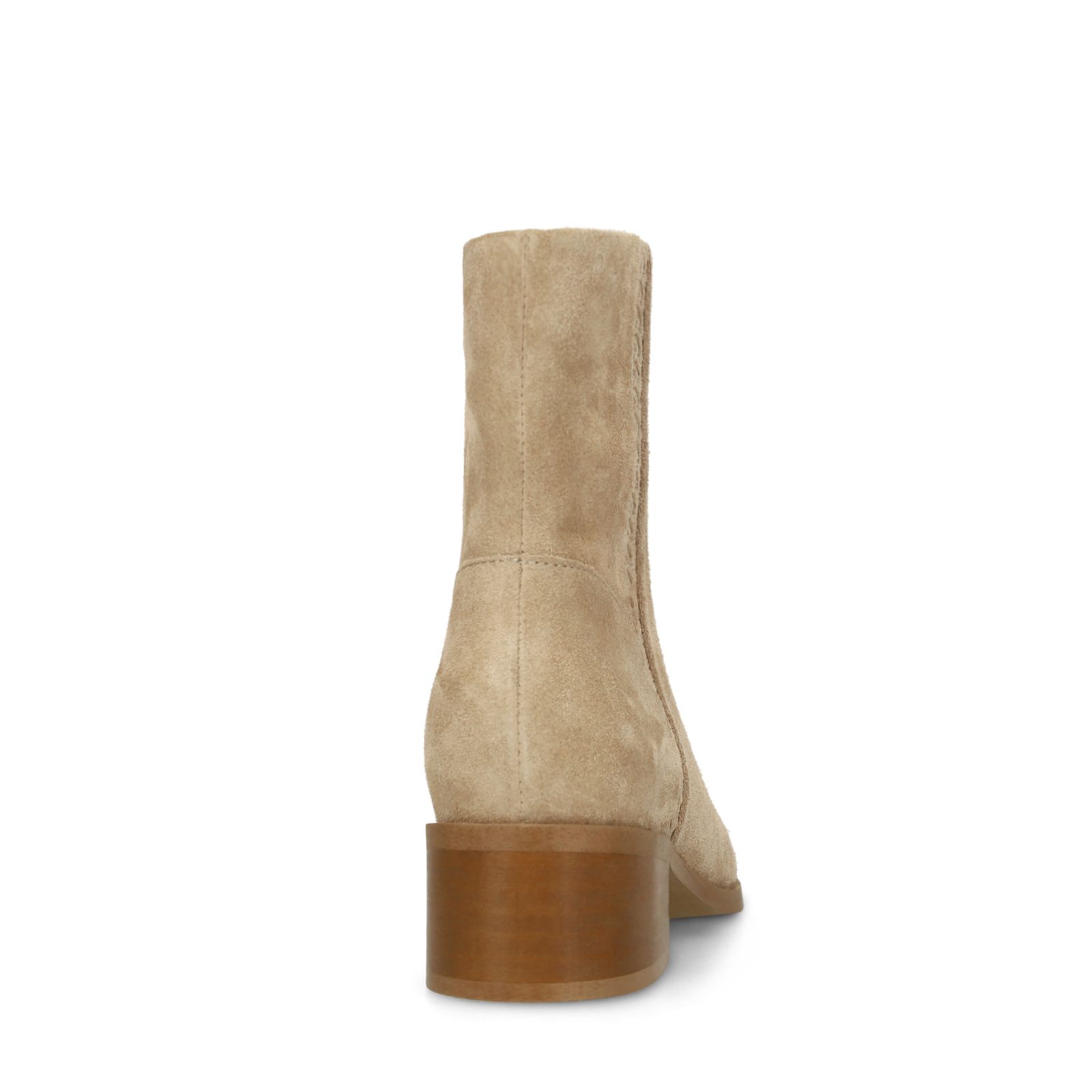 Beige suède enkellaarsjes met hak