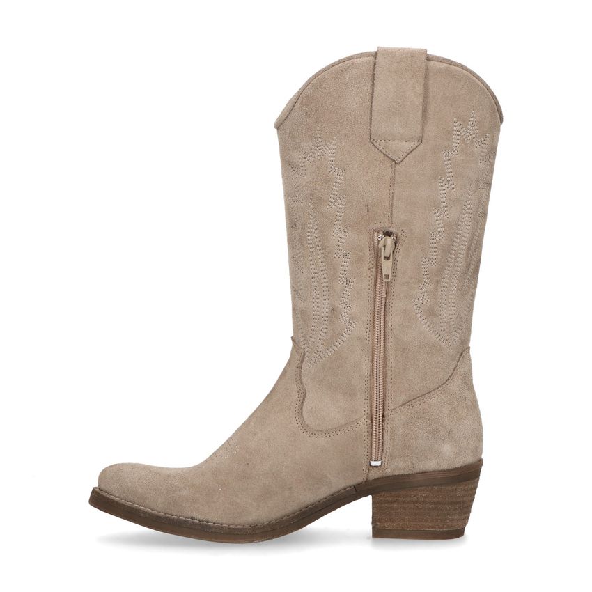 Taupe suède cowboylaarzen