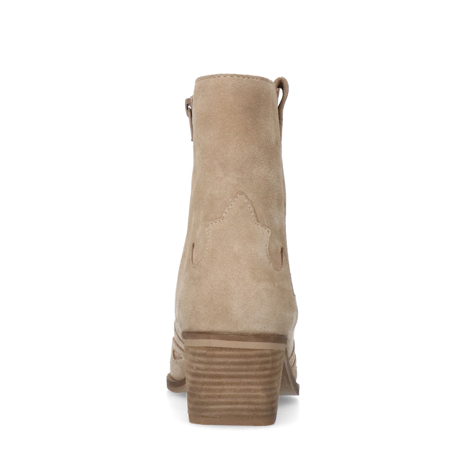 Beigefarbene Cowboystiefel aus Veloursleder