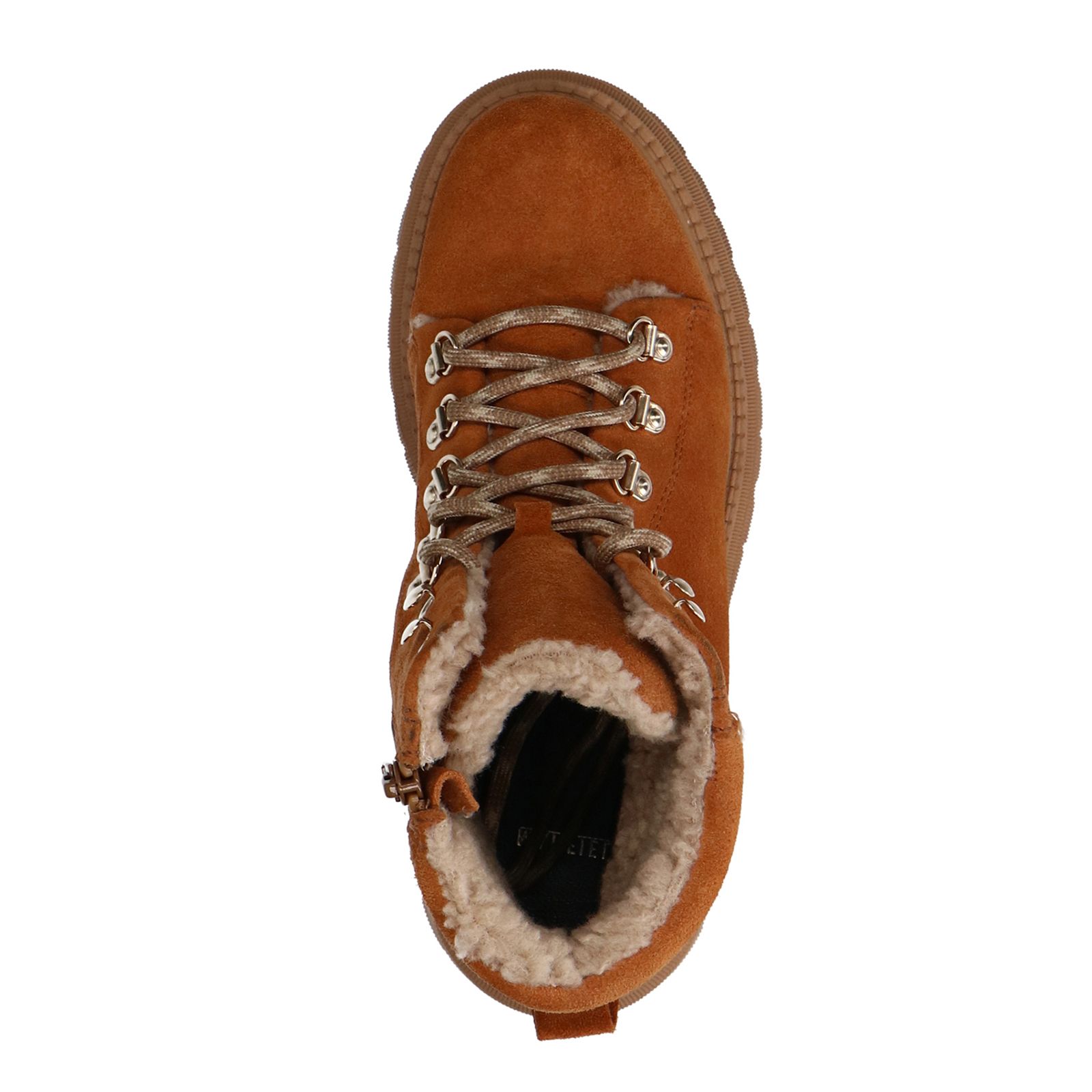 Beige suède veterlaarsjes