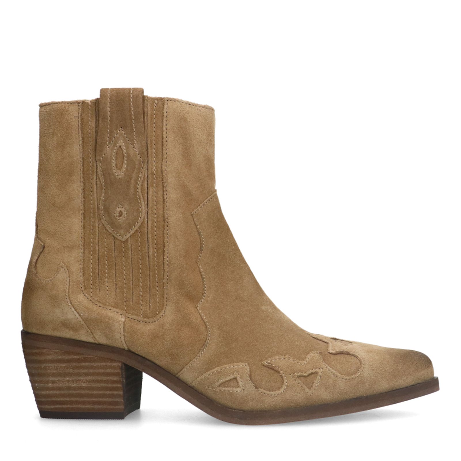 Taupe suède cowboy laarzen