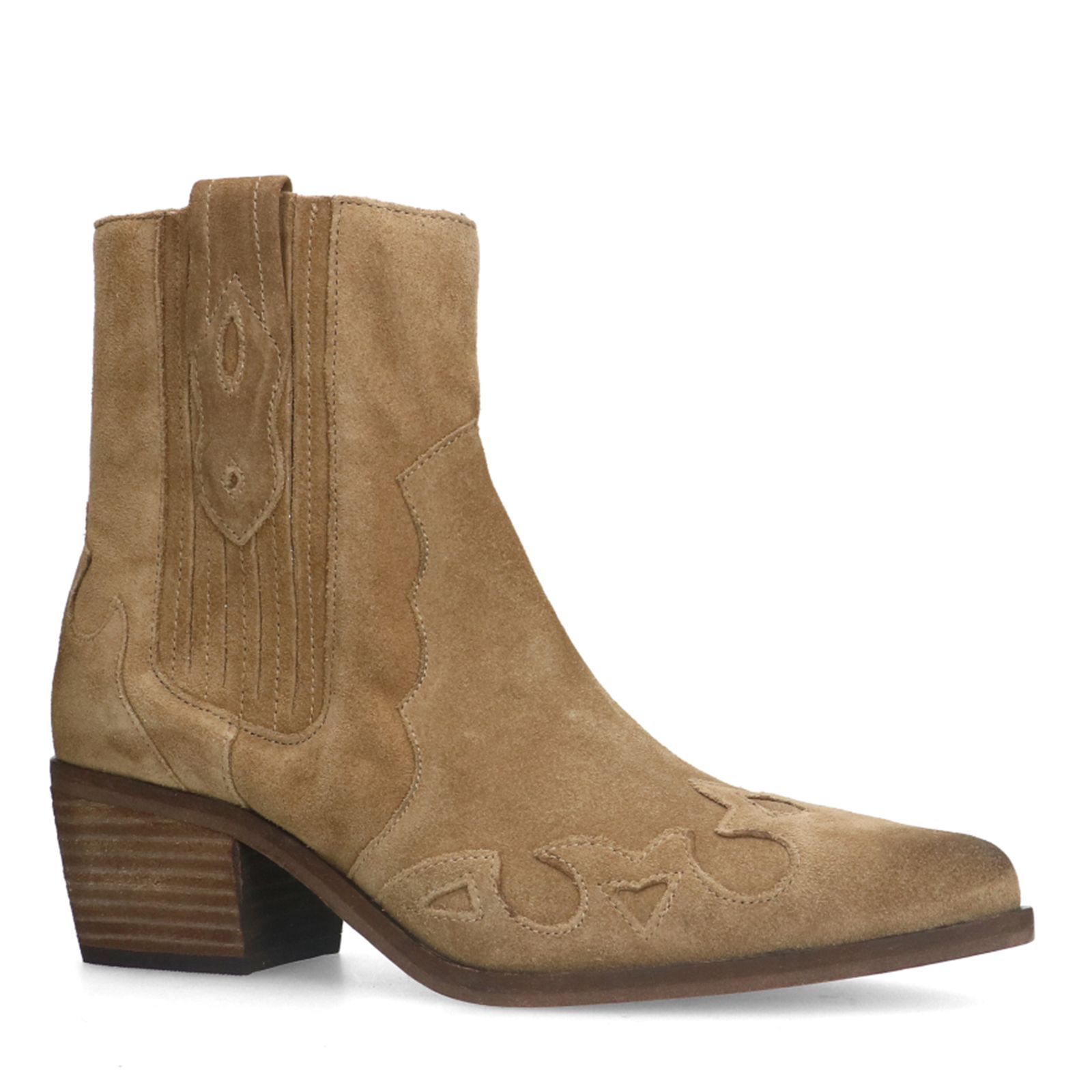 Taupe suède cowboy laarzen