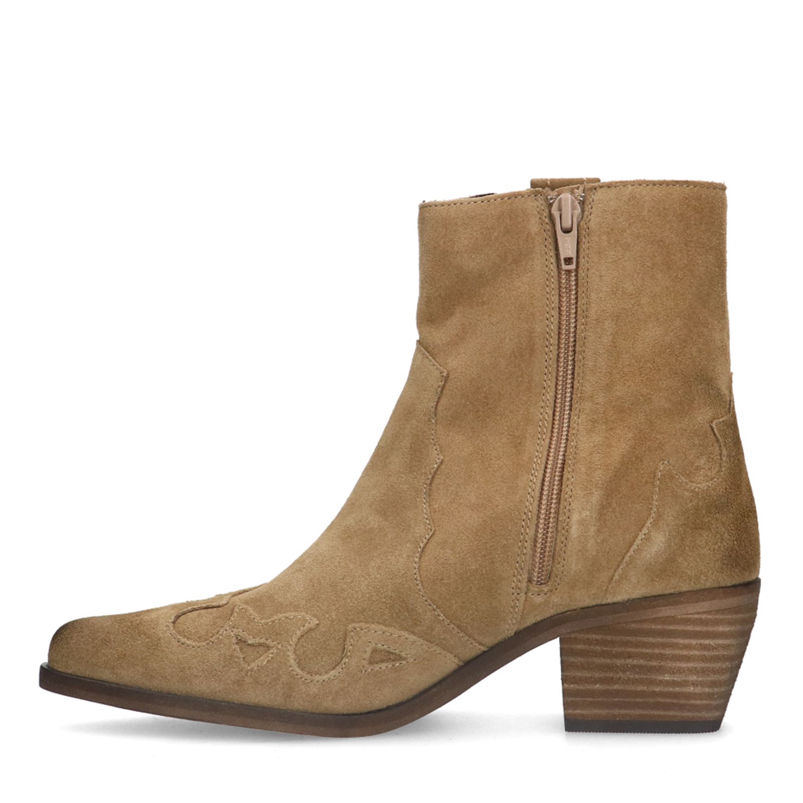 Taupe suède cowboy laarzen