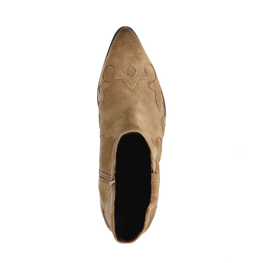 Taupe suède cowboy laarzen