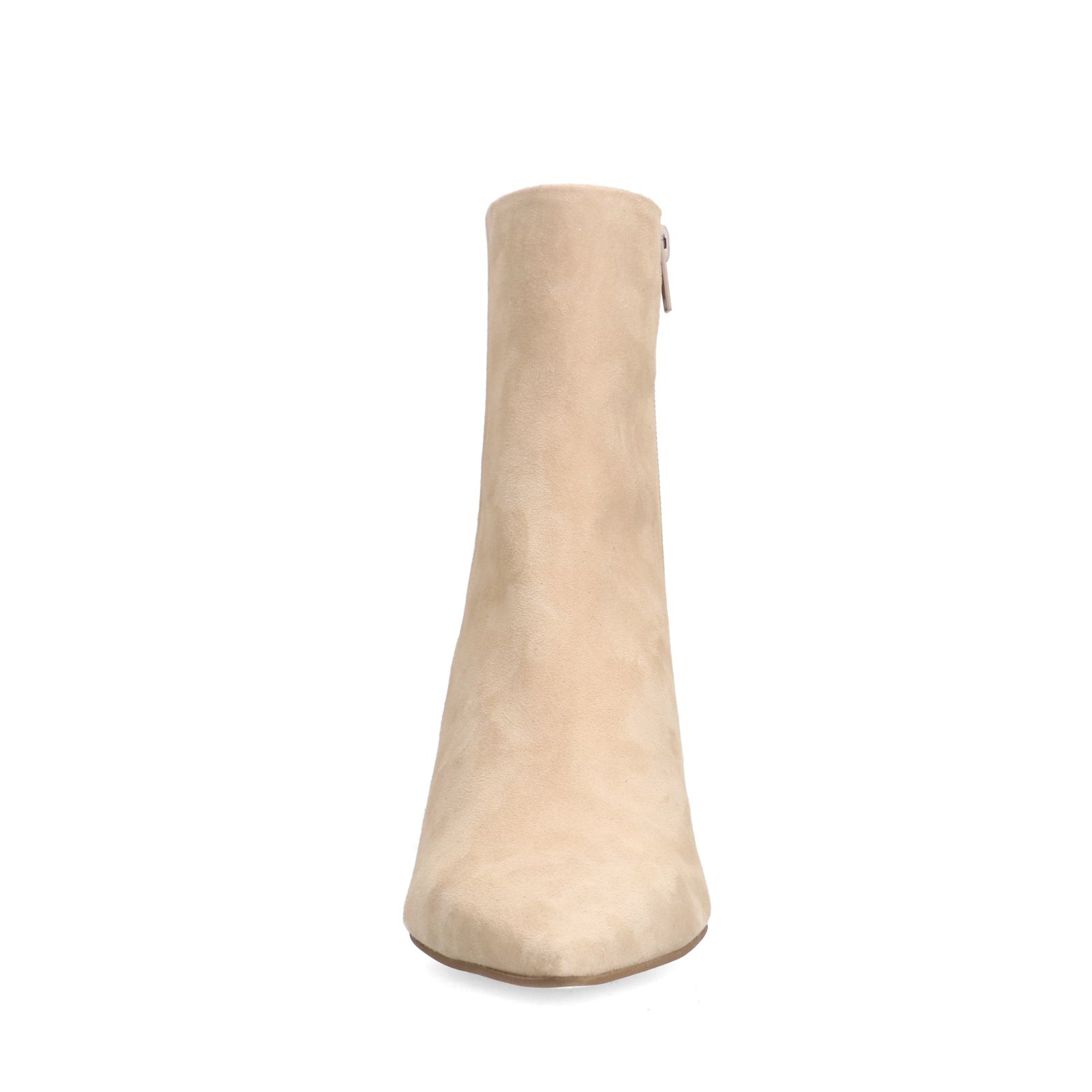 Beige suède enkellaarsjes met hak