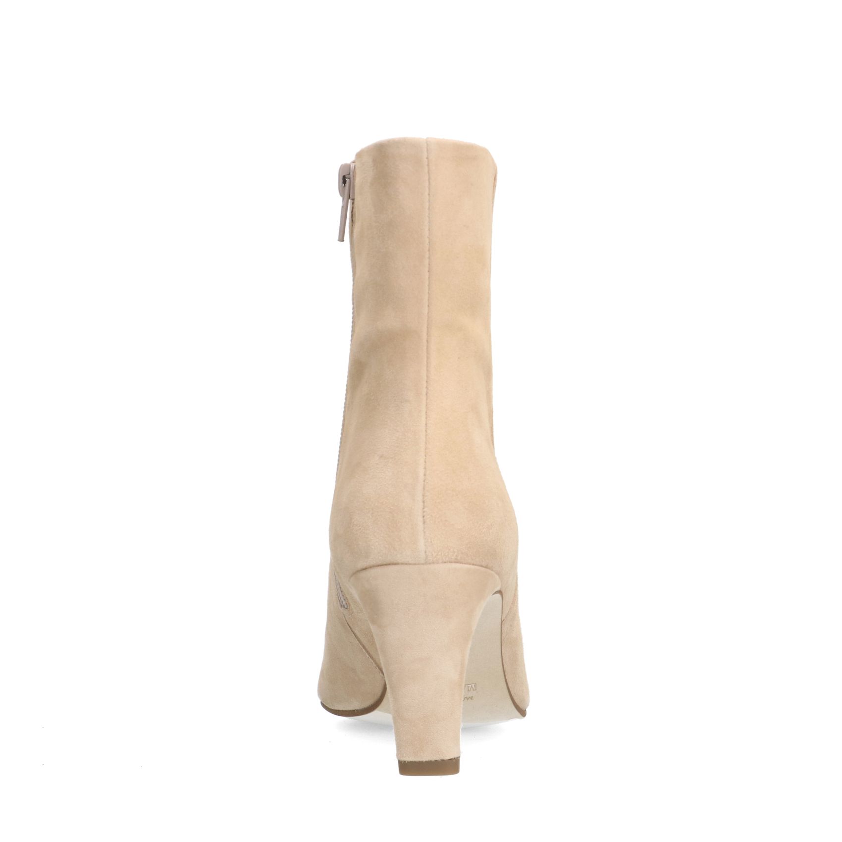 Beige suède enkellaarsjes met hak