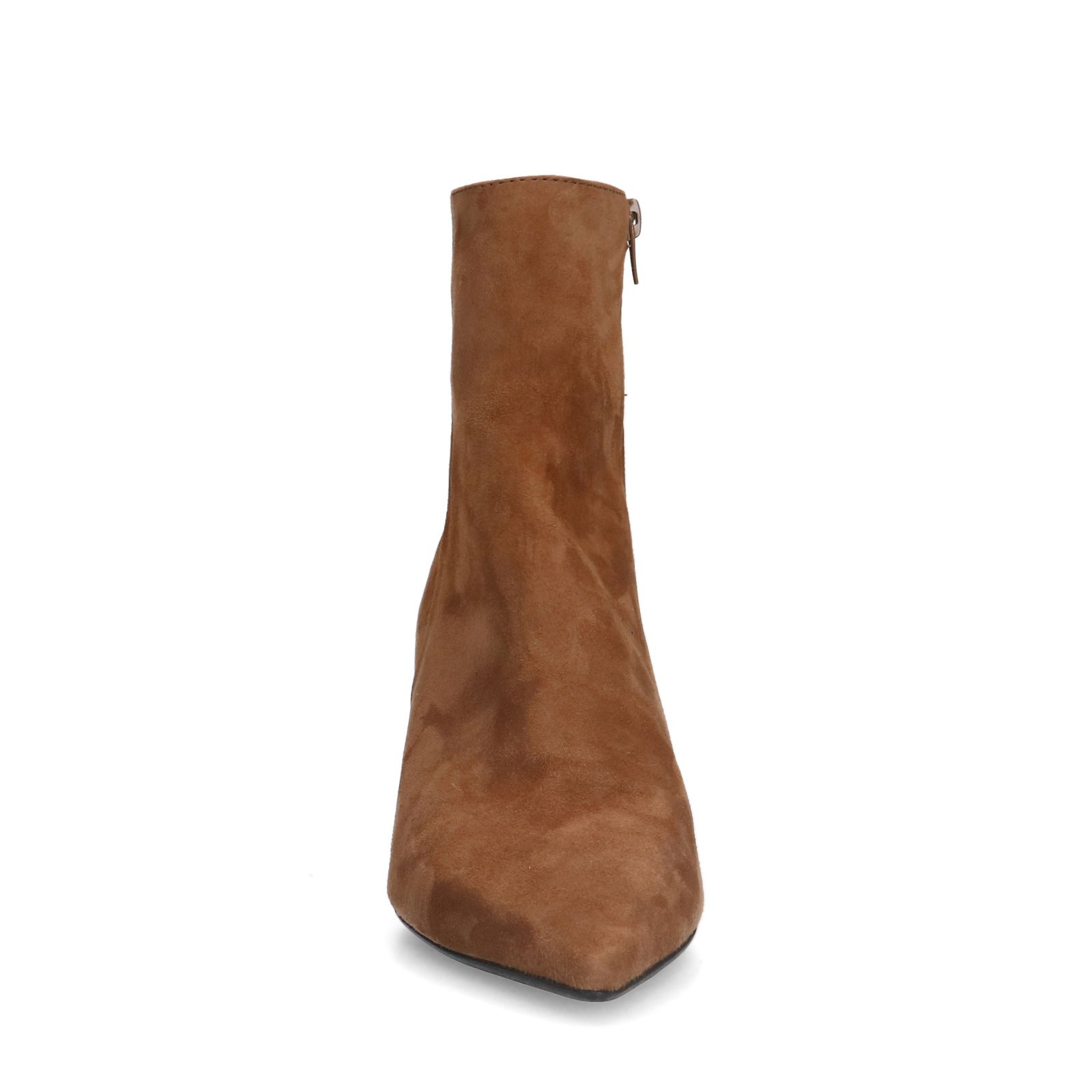 Beige suède enkellaarsjes met hak
