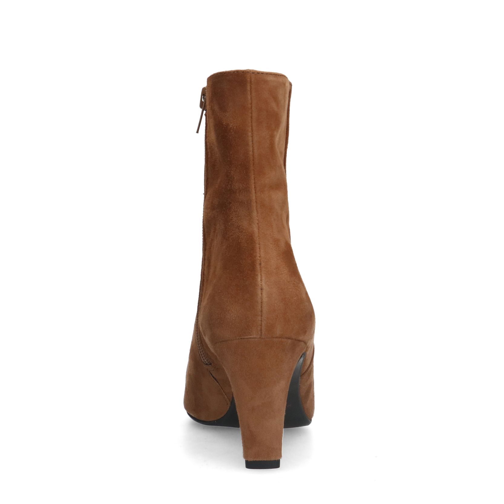Beige suède enkellaarsjes met hak