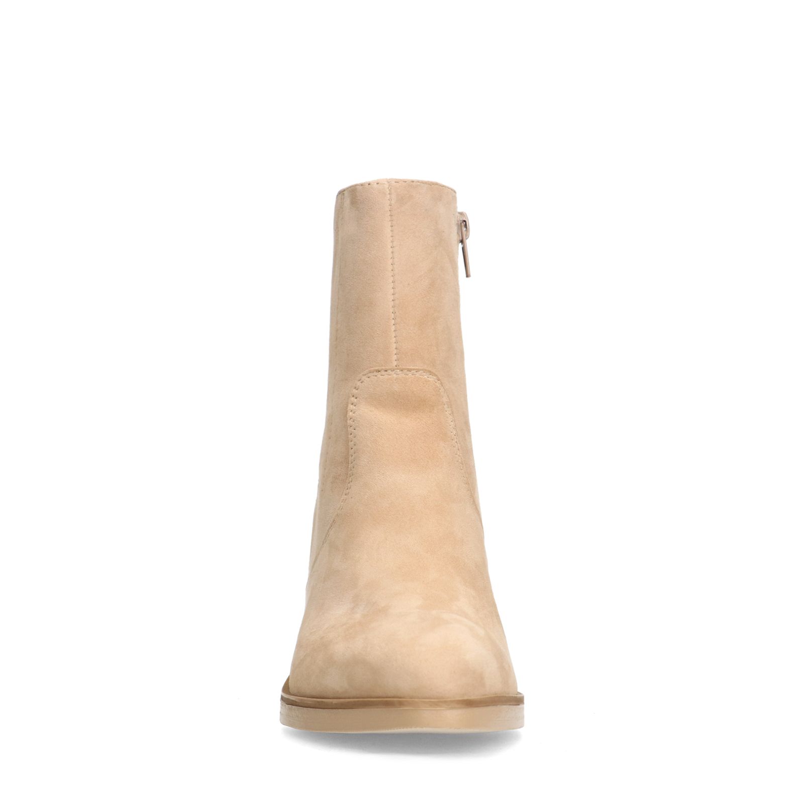 Beige suède enkellaarsjes met hak