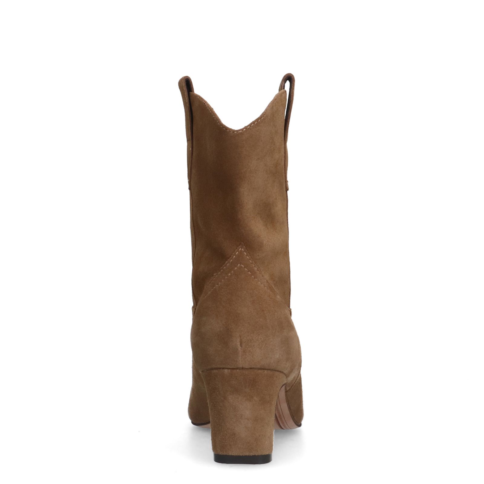 Beige suède enkellaarsjes met hak