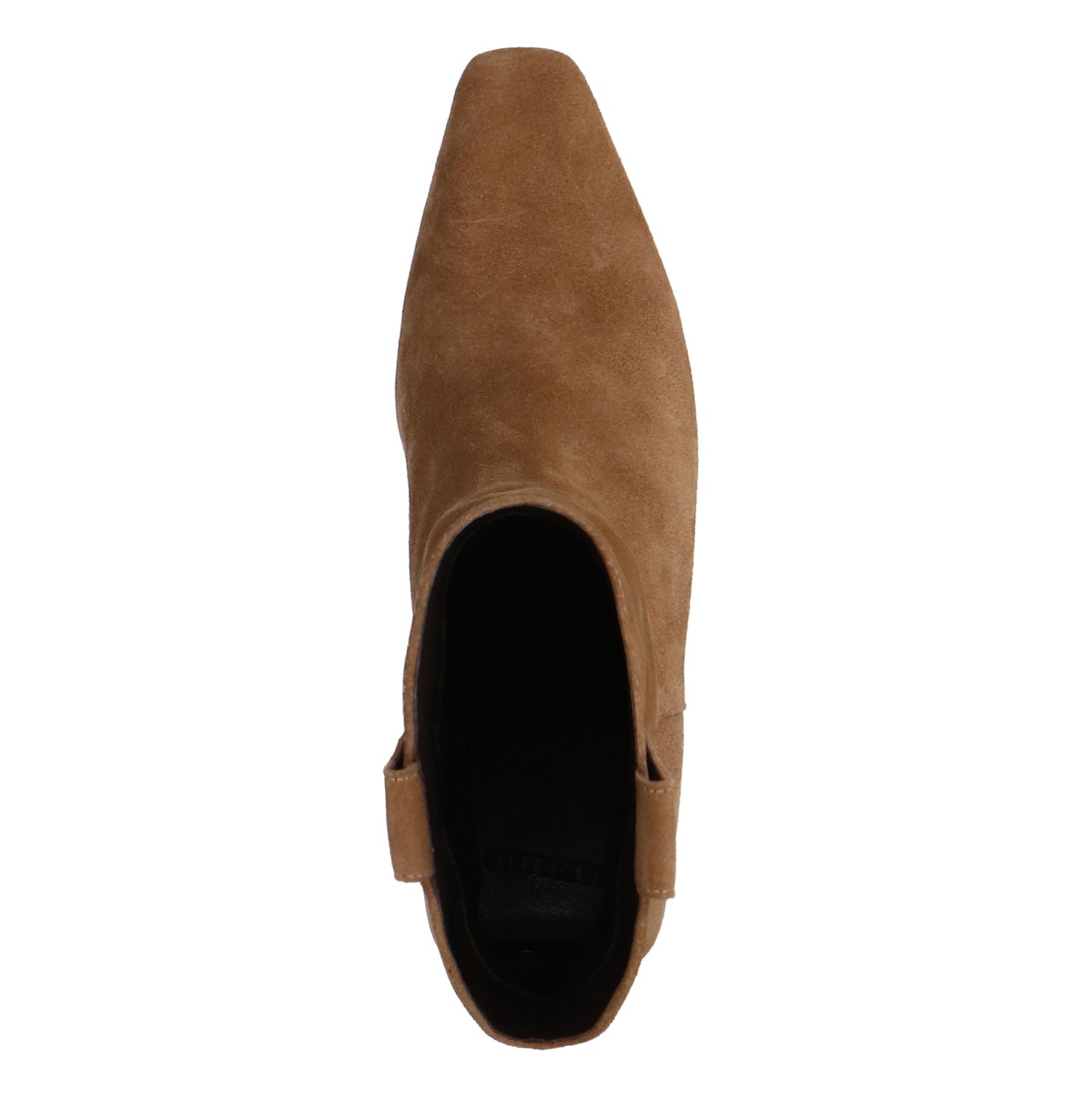 Beige suède enkellaarsjes met hak