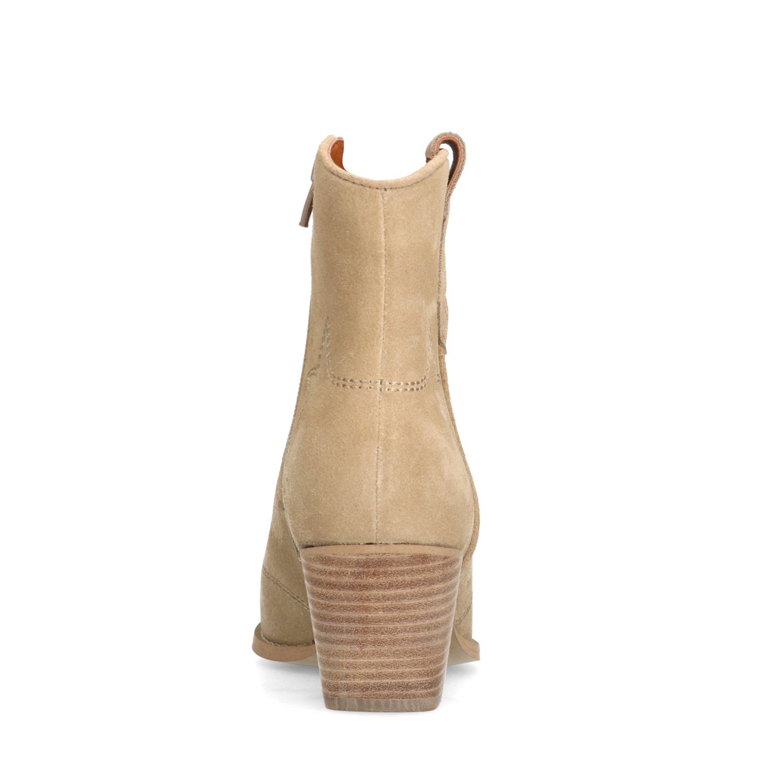 Beigefarbene Cowboystiefel aus Veloursleder