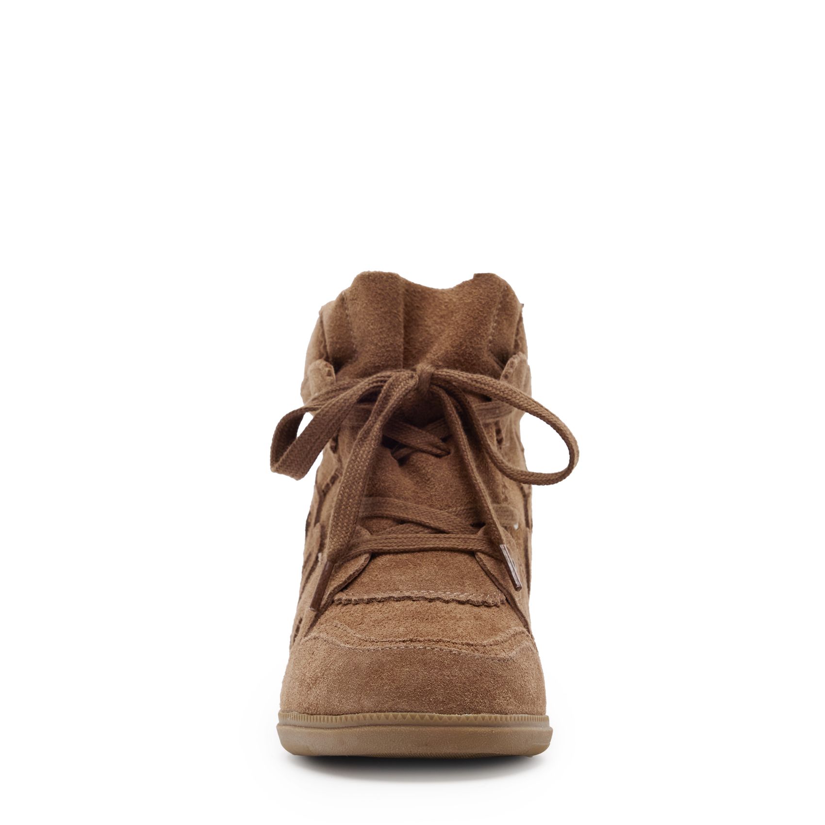 Taupe suède wedge sneakers