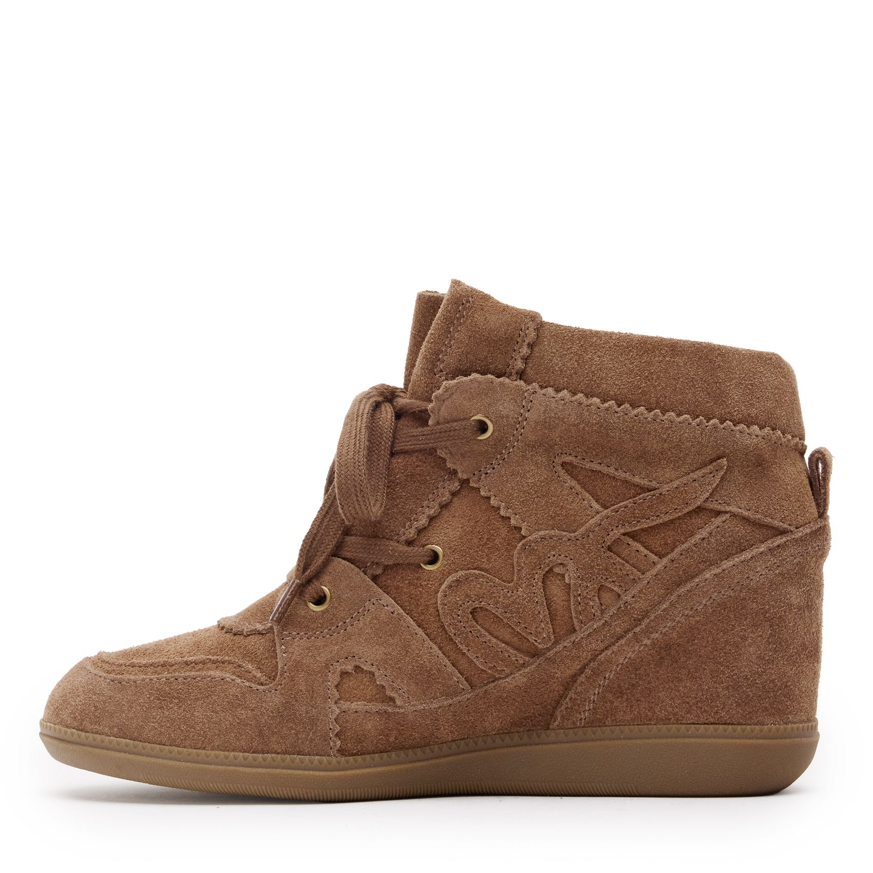 Taupe suède wedge sneakers