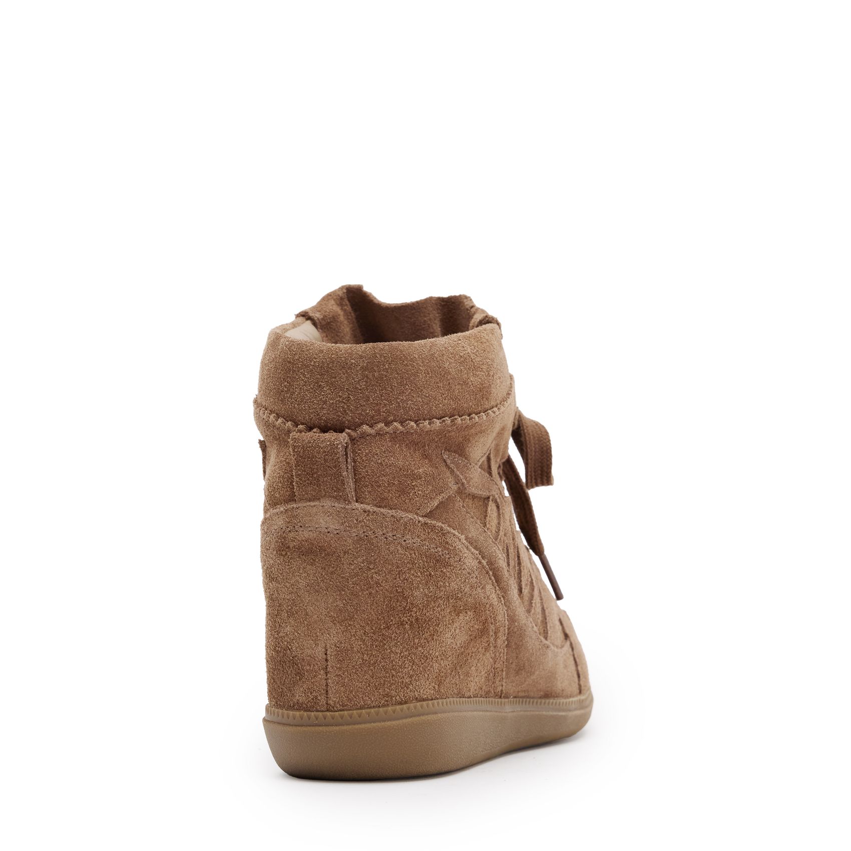 Taupe suède wedge sneakers