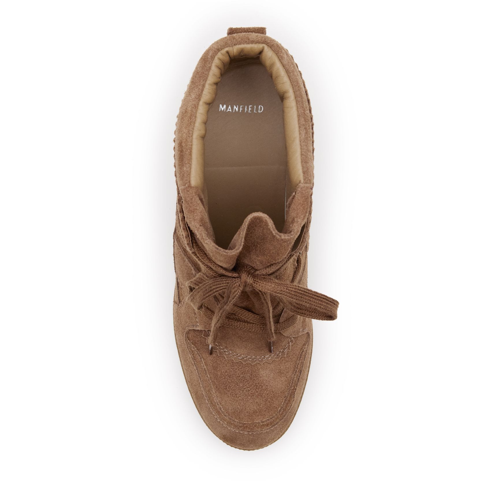 Taupe suède wedge sneakers
