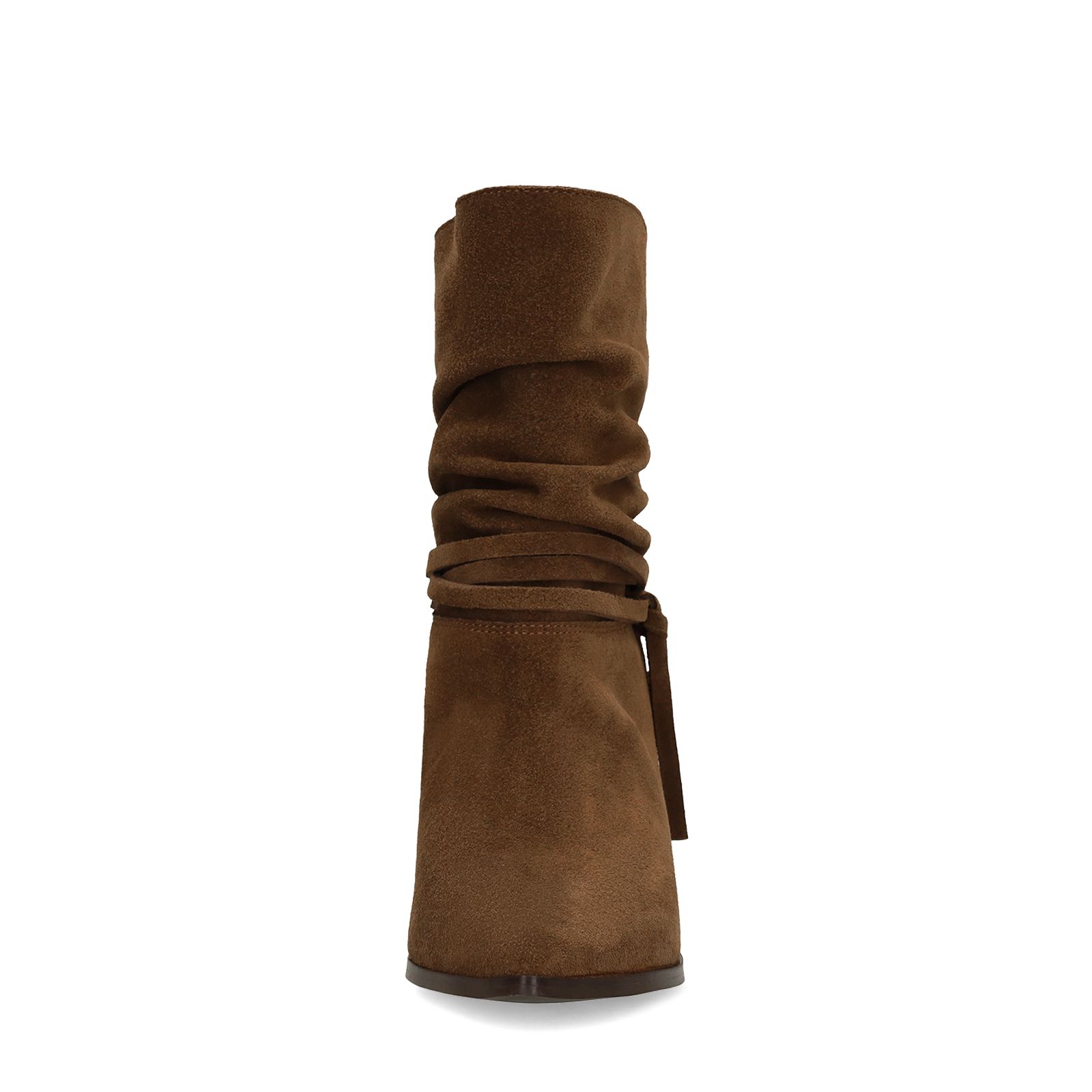 Taupe suède slouchy enkellaarsjes