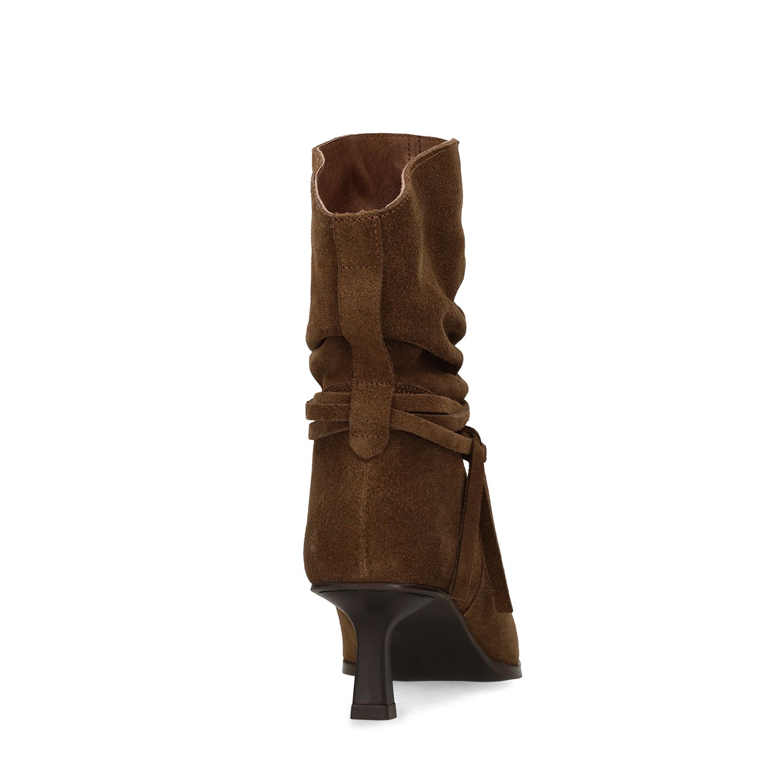 Taupe suède slouchy enkellaarsjes