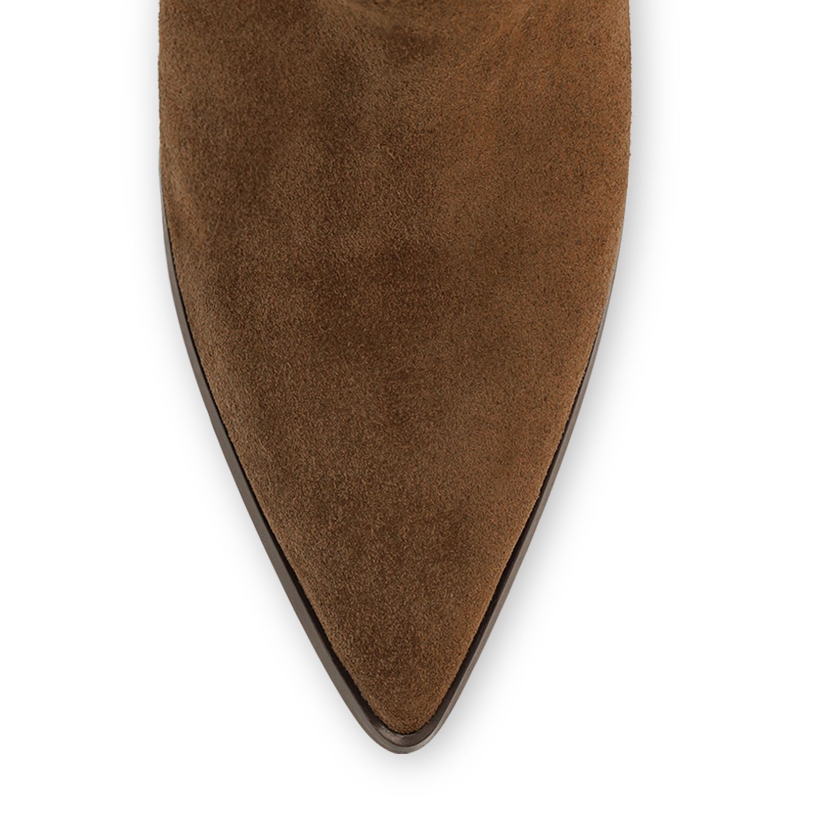 Taupe suède slouchy enkellaarsjes