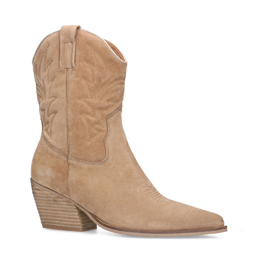 Beige suède cowboylaarzen