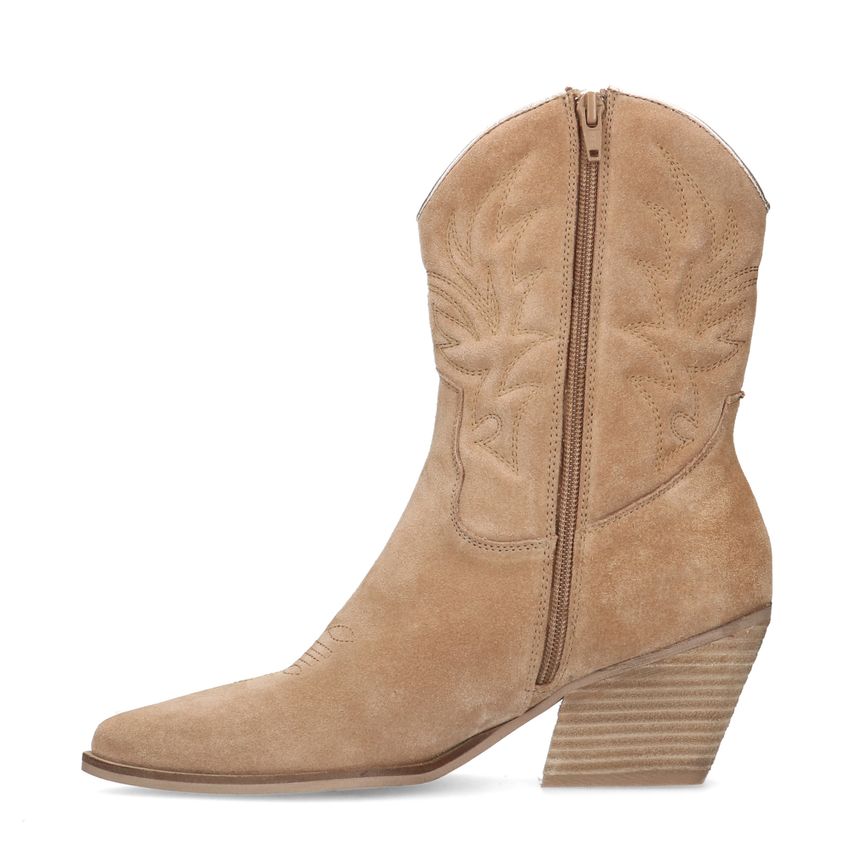 Beige suède cowboylaarzen