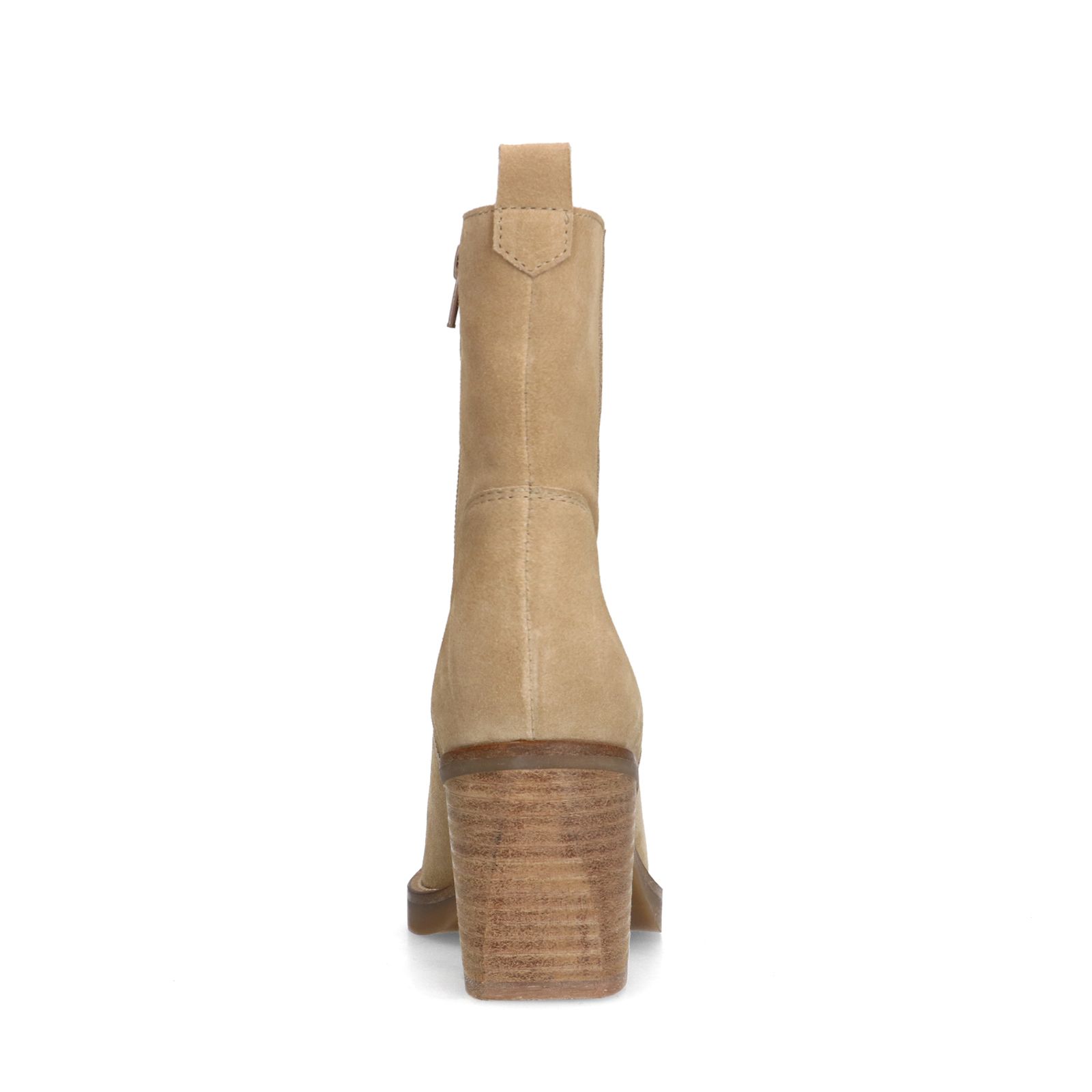 Beige suède enkellaarsjes