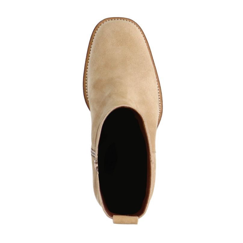Beige suède enkellaarsjes