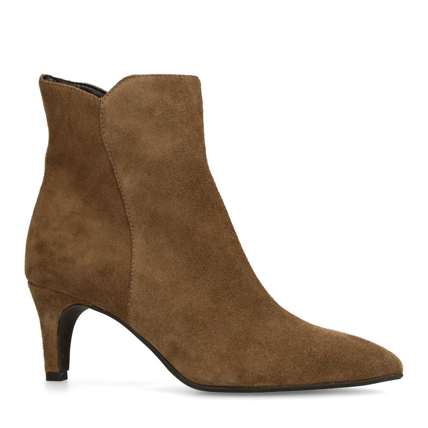 Taupe suède enkellaarsjes