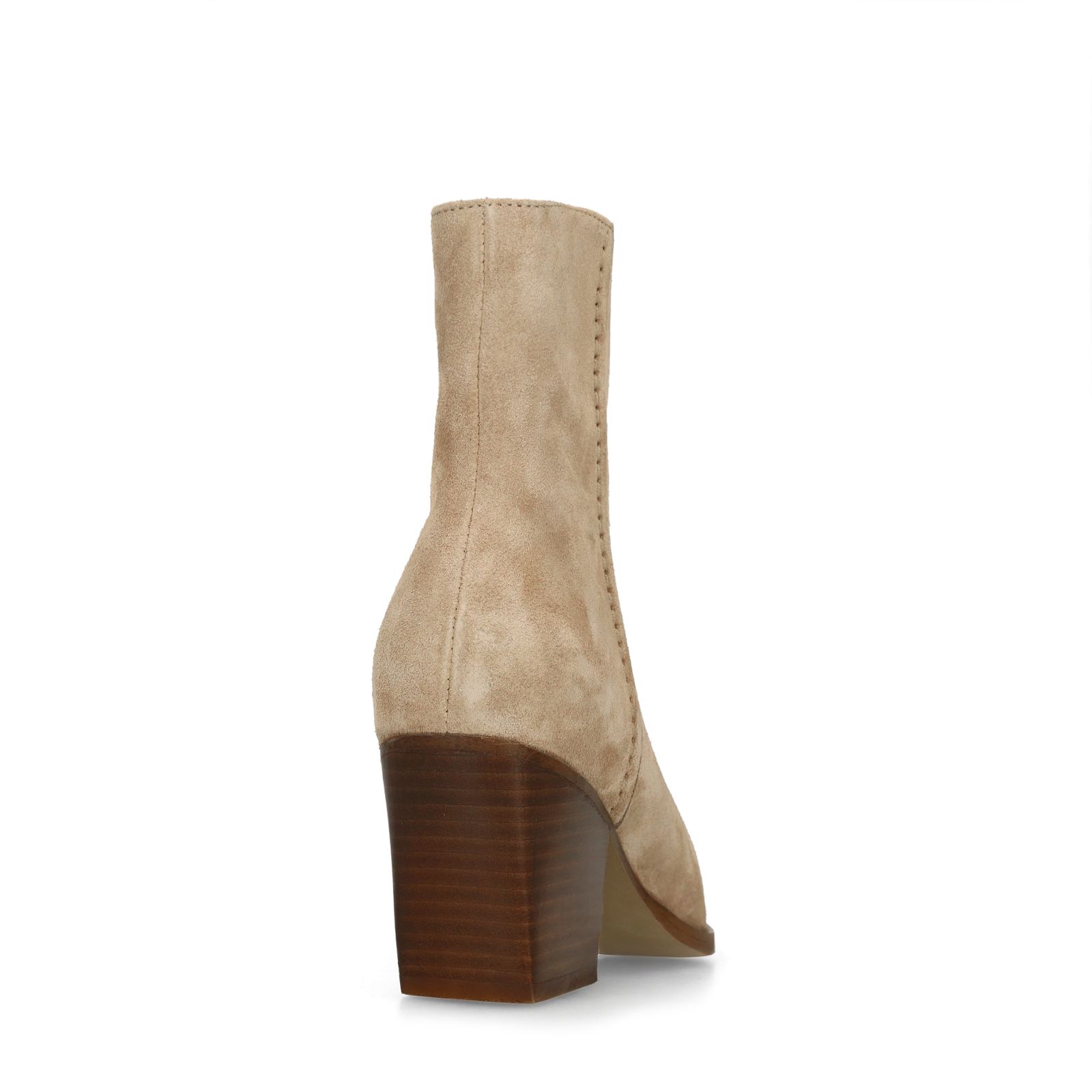 Beige suède enkellaarsjes met hak