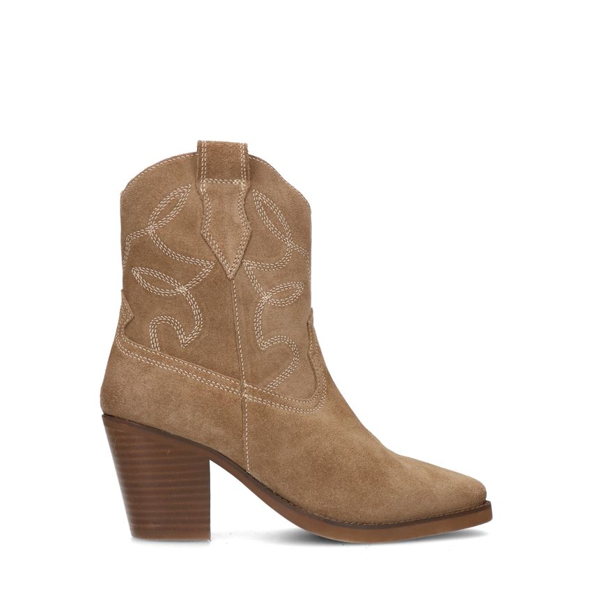 Beige suède cowboy laarzen