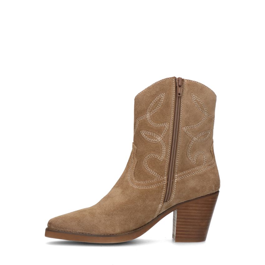 Beige suède cowboy laarzen