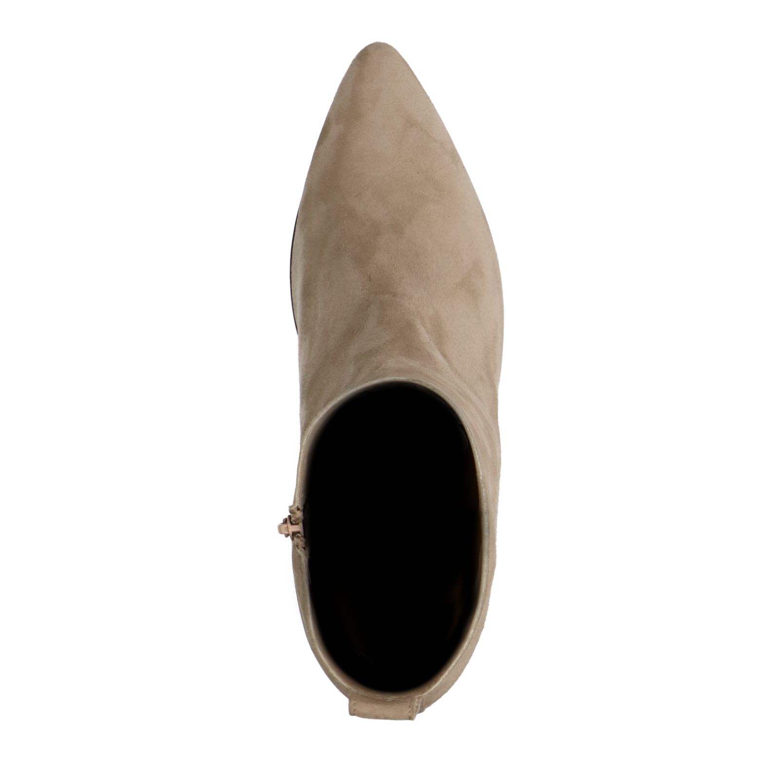 Beige suède enkellaarsjes met hak