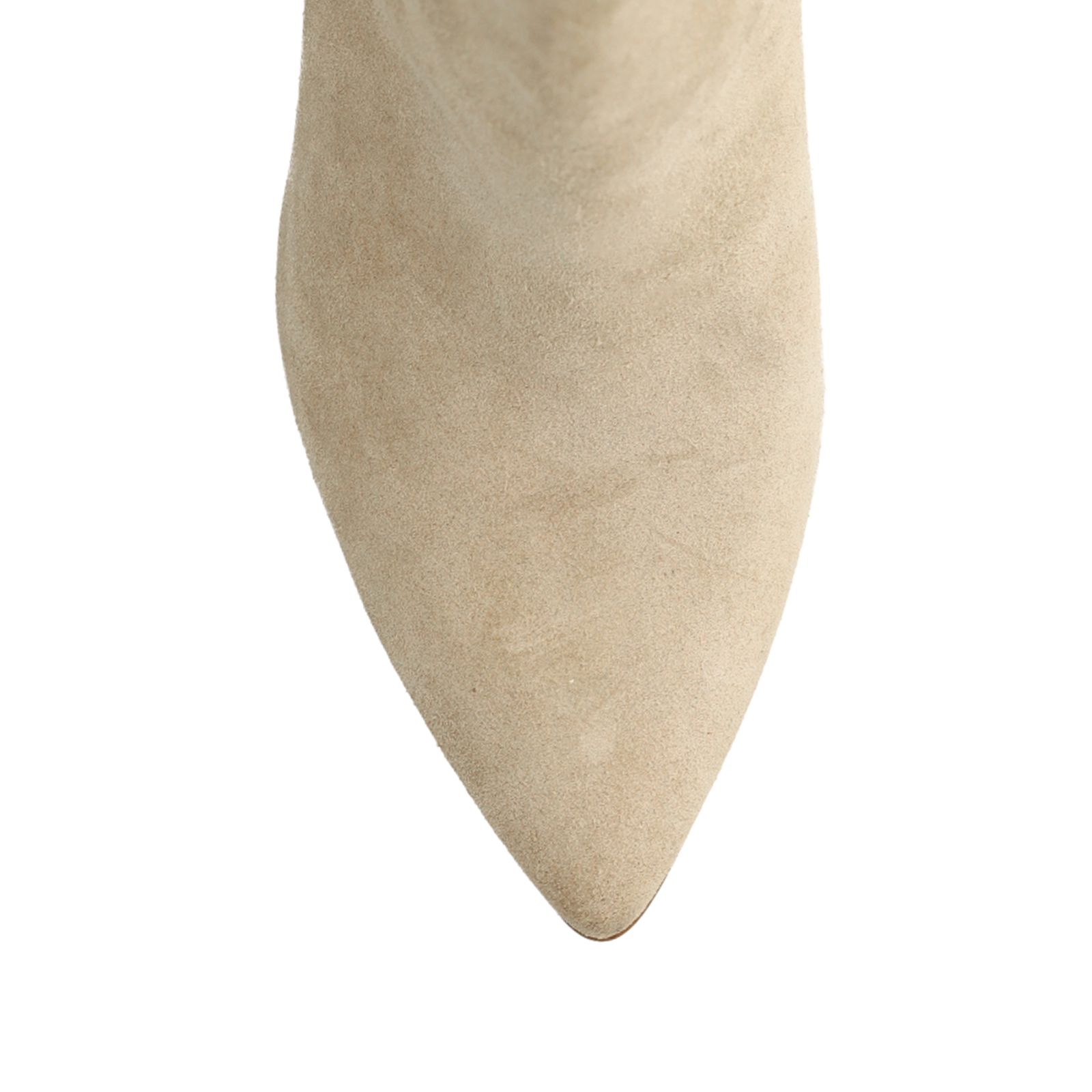 Beige suède enkellaarsjes met hak