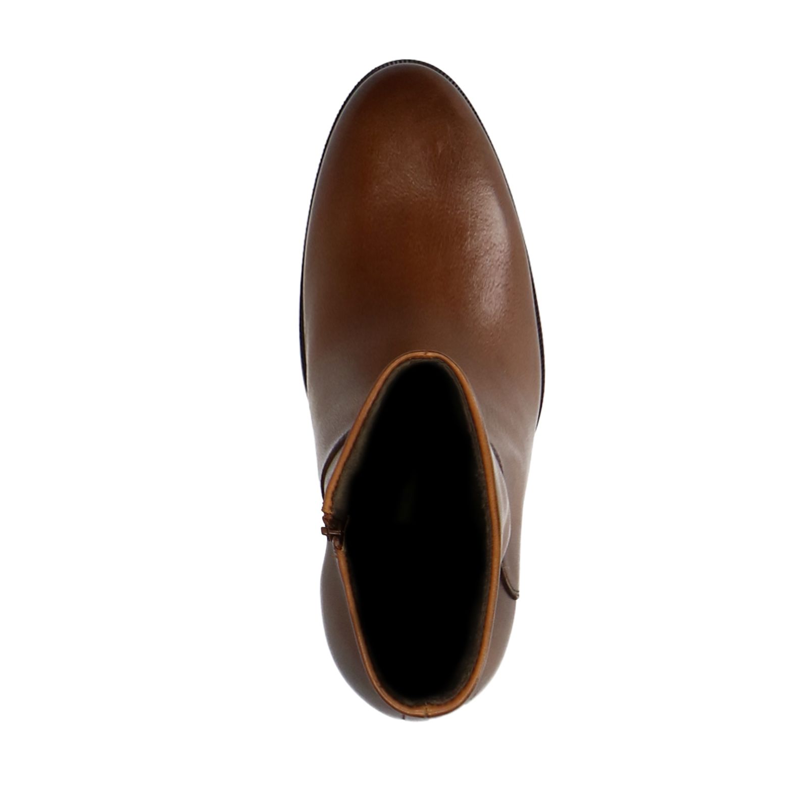 Braune Lederstiefeletten mit Absatz