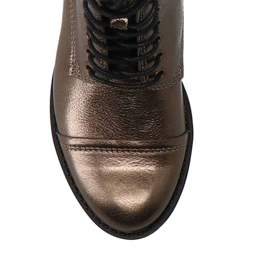 Goudkleurige metallic leren veterlaarsjes