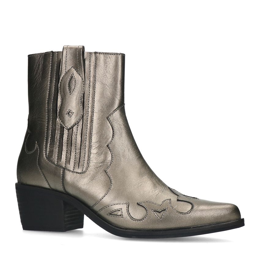 Goudkleurige metallic leren cowboy laarzen