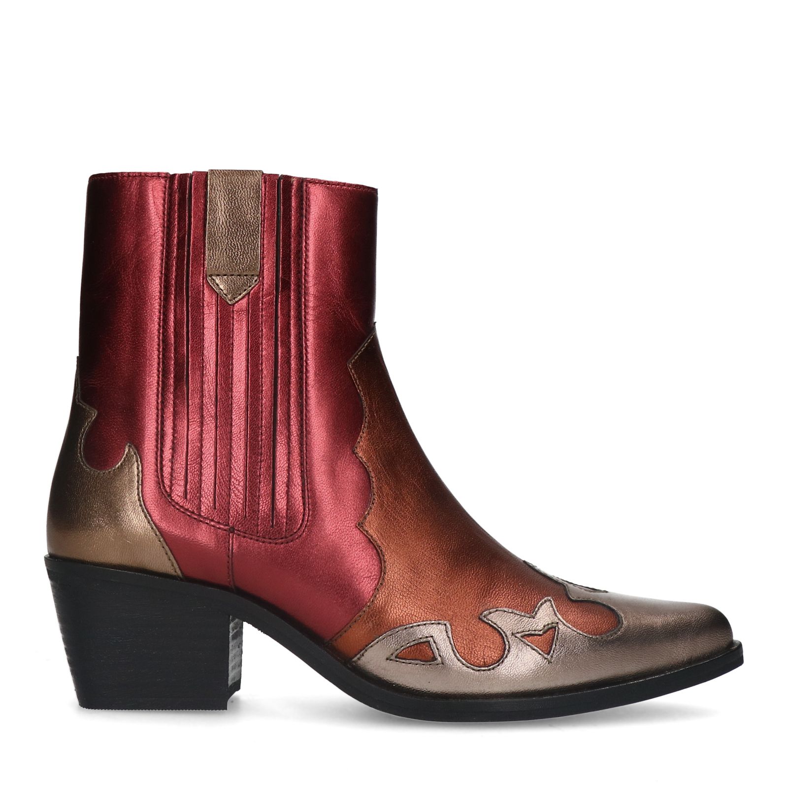 Bruine metallic leren cowboy laarzen